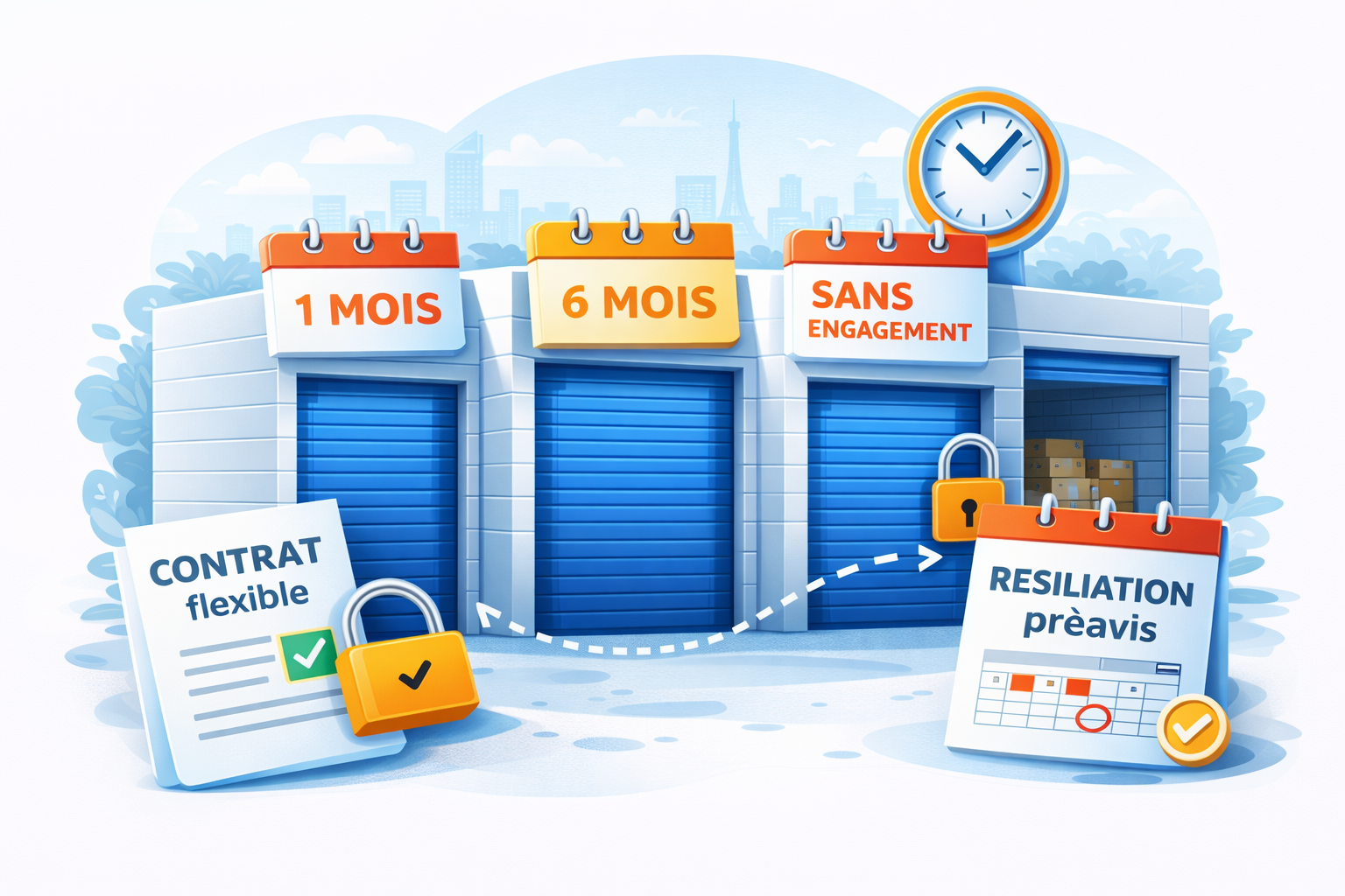 Durée de location d’un box de self-stockage : engagement, résiliation et flexibilité