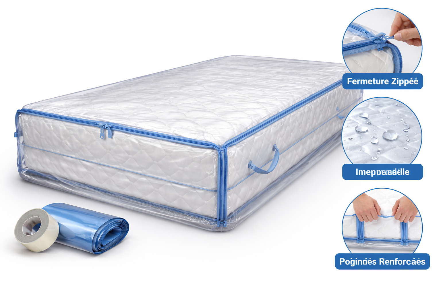 Housse de protection pour matelas en stockage