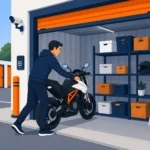stocker une moto dans un box de stockage